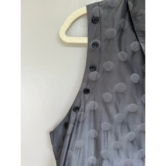 Sun Kim XL Sleeveless Button Down Gray Polka Dot Tunic Vest Parachute Fabric - Picture 5 of 9
